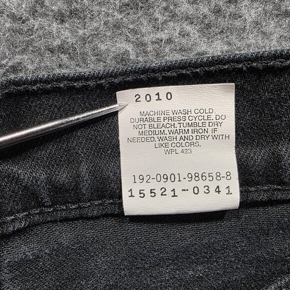 Levis 512 Jeans Womens 10 Medium Black Slim Fit Tapered Leg Denim Stretch Y2K - Picture 5 of 9